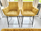 Golden yellow bar stools x 2