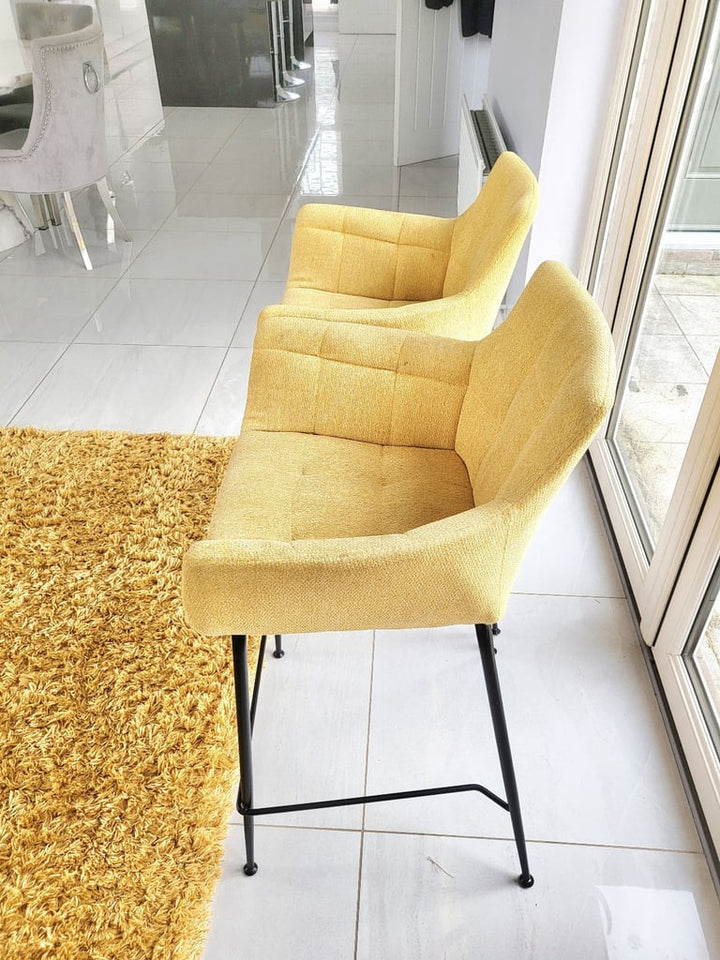 Golden yellow bar stools x 2