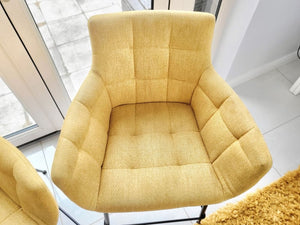 Golden yellow bar stools x 2