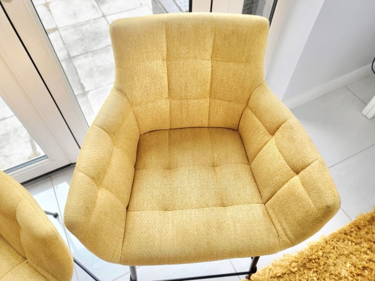 Golden yellow bar stools x 2