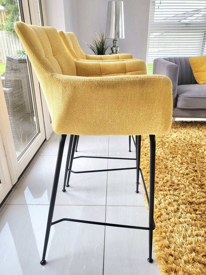 Golden yellow bar stools x 2